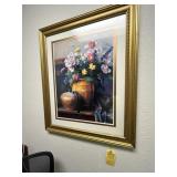 GOLD FRAMED ARTWORK - POTS WITH FLORAL (OFFICE 10