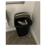 LOT ASSORTED IN 3 BATHROOMS - GARBAGE CANS, CLEANI