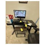BLACK GLASS TOP DESK WITH ELECTRIC (OFFICE 2)