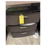 PLASTIC WICKER STORAGE WITH 3 DRAWERS (RECEPTION)