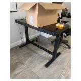 ADJUSTABLE BLACK GLASS TOP DESKS WITH DRAWER & ELE