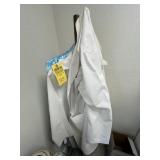 WOOD COAT RACK WITH 3 LAB COATS (OFFICE 2)