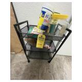 SMALL ROLLING CART WITH 3 MESH SHELVES (KITCHEN)