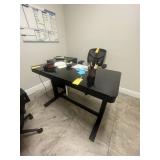 BLACK GLASS TOP DESK WITH ELECTRIC (OFFICE 1)