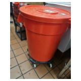 RED ROLLING TRASH CAN (LOCATED IN FORT LAUDERDALE,