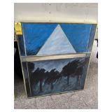 ARTWORK - Acrylic on Canvas on 2 Panels / Wood Fra