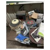 FOLDING TABLE WITH CONTENTS - GRINDING WHEELS, HAR