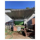 COVERED WORK TABLE WITH STORAGE & CONTENTS - WHEEL