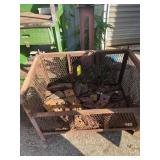 METAL STORAGE BIN WITH CONTENTS