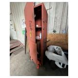 RED METAL 2 DOOR STORAGE CABINET