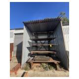 HEAVY DUTY METAL RACKING WITH ROOF & 3 CORRUGATED