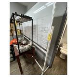 ROLLING DOUBLE SIDED WHITE BOARD ON STAND