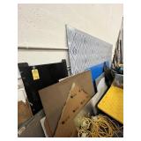 LOT ASSORTED - METAL, PLEXIGLASS SHEETS, WOOD TABL