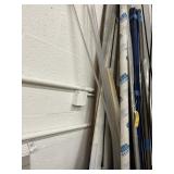 LOT ASSORTED - STAINLESS STEEL STANCHIONS, PLEXIGL