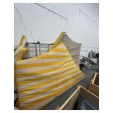 LOT YELLOW & WHITE FOAM CUSHIONS