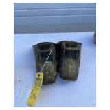 Pair Spanish Colonial Style Brass Stirrups with Fl