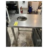 STAINLESS STEEL TABLE WITH TRASH HOLE