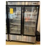 ATOSA GLASS REACH-IN COOLER ON WHEELS WITH 2 DOORS