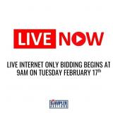 LIVE INTERNET ONLY BIDDING BEGINS AT 9AM ON TUESDA