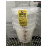 ASSORTED MEASURING BINS - 4- ROUND 6QT (WITH 4 LID