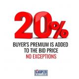 20% BUYER'S PREMIUM IS ADDED TO THE BID PRICE - NO