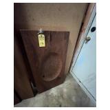 BUTCHER BLOCK WOOD WITH OVAL INDENT ON ONE SIDE -