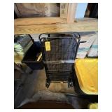 BLACK ROLLING LAUNDRY CART (LIKE NEW)