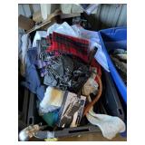 TOTE ASSORTED CLOTHING, SCARVES, BELTS, ETC