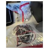 BAGS ASSORTED CABLES, CHARGERS, MOUSES, ETC
