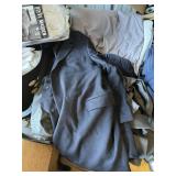 TOTE ASSORTED CLOTHING, SUITS, JACKETS, BLANKETS,