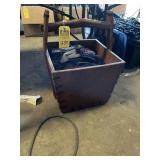 VINTAGE WOOD BASKET WITH CONTENTS - SOCKS