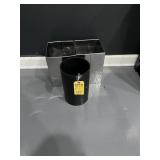 ASSORTED TRASH CANS - 2- CHROME / 1- BLACK