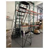 PLATFORM ROLLING WAREHOUSE LADDER WITH 11 STEPS