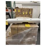 GLOSSY WHITE CERAMIC SINGLE HOLE DOUBLE SINK - 4