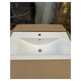 GLOSSY WHITE SINGLE HOLE SINK - 28