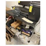 ADJUSTABLE HEIGHT BLACK DESK WITH 2 LEVELS