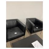 BLACK LEATHER CLIENT CHAIRS