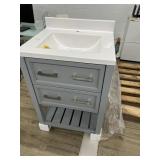 GRAY VANITY WITH 1 DRAWER & SINGLE HOLE SINK -24