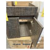 GRAY WOOD LOOK SUSPENDED BASE VANITY - 16