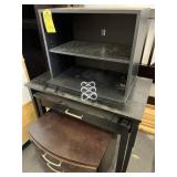 ASSORTED TABLES, SHELVES & NIGHTSTAND