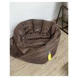 BROWN LEATHER BEAN BAG