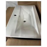 GLOSSY PORCELAIN SINGLE HOLE SINK - 24.5