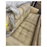 PIECES CREAM LEATHER FURNITURE - COUCH / LOVE SEAT