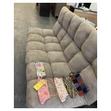 BROWN LEATHER & SUEDE FUTON