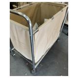 ROLLING LAUNDRY TROLLEY WITH CANVAS BAG & STAINLES
