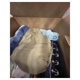 BOXES ASSORTED - 1- LINENS, TOWELS, ETC / 1- LADIE