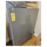 GRAY CABINET WITH 2 DRAWERS & 2 DOORS