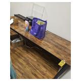 BLACK & WOOD-LOOK TABLE - 28''x79''