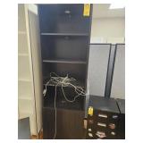 BLACK LIGHTED UNIT WITH 4 SHELVES & CABINET