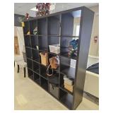 DARK BROWN CUBE SHELF UNIT WITH 25 HOLES